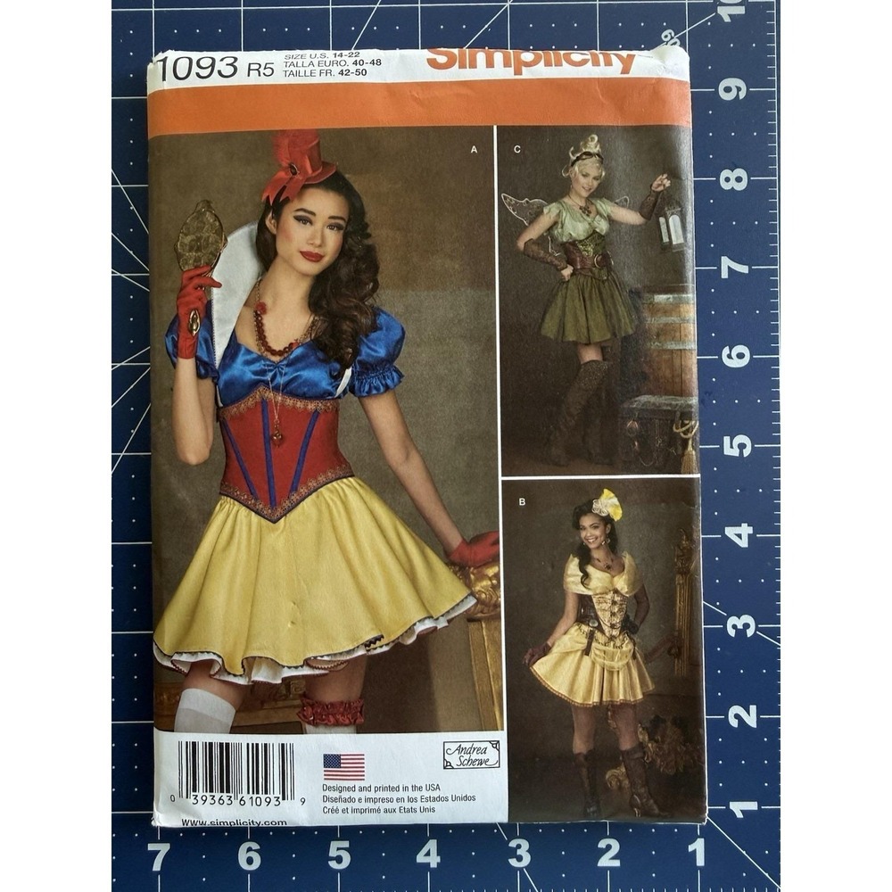 Simplicity 1093 Steampunk Fairy Costume Cosplay Corset Skirt Pattern 14-22 UC FF